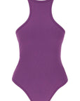 The Attico ribbed lycra one-piece swims