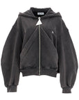 The Attico "full zip washed jersey sweatshirt with