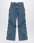 The Attico Sky Blue baggy jeans with large pockets