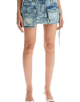 The Attico denim fay mini skirt