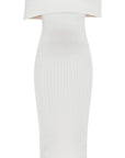 Mugler off-shoulder midi