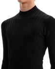 Mugler fitted long-sleeved top