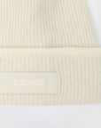 JACQUEMUS Ribbed wool hat off white