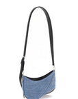 Mugler small denim spiral curve 01 shoulder bag