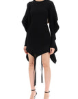 Mugler asymmetric mini dress with ruffle details