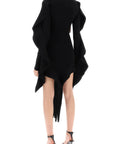 Mugler asymmetric mini dress with ruffle details