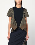 Sacai Navy/kaki cotton and nylon T-shirt