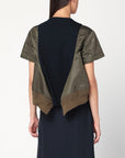Sacai Navy/kaki cotton and nylon T-shirt