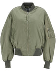 The Attico oversized bomber jacket with puff sleeves military green