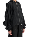 The Attico oversized black hooded bomber jacket in polyester