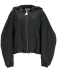 The Attico oversized black hooded bomber jacket in polyester