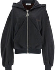 The Attico oversized black gradient zip hoodie