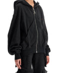 The Attico oversized black gradient zip hoodie