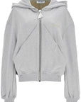 The Attico gray/beige melange loose hoodie with zip