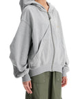 The Attico gray/beige melange loose hoodie with zip