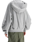 The Attico gray/beige melange loose hoodie with zip