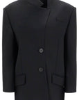 The Attico asymmetric wool blazer for