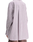 The Attico white and purple striped oversized shirt