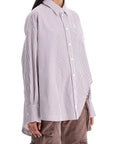 The Attico white and purple striped oversized shirt