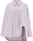 The Attico white and purple striped oversized shirt