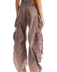 The Attico high-waisted wide-leg cargo pants washed mauve