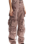 The Attico high-waisted wide-leg cargo pants washed mauve