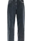 The Attico loose fit high-waisted navy blue denim pants