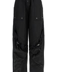 The Attico high-waisted black elasticated loose fit trousers with pockets