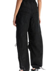 The Attico high-waisted black elasticated loose fit trousers with pockets