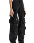 The Attico high-waisted loose black fade cotton pants