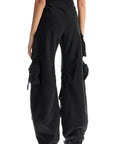 The Attico high-waisted loose black fade cotton pants