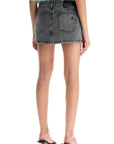 The Attico gray high-waisted slim fit denim mini skirt