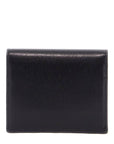 Toteme compact t-lock black glossy leather credit card holder