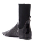 Toteme dark brown crocodile effect leather chelsea boots