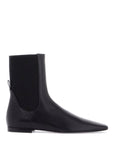 Toteme shiny black leather chelsea boots with rubber sole