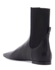 Toteme shiny black leather chelsea boots with rubber sole