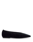 Toteme black velvet ballerinas made from recycled polyester with elastic trim