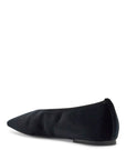 Toteme black velvet ballerinas made from recycled polyester with elastic trim