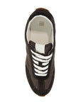 Toteme dark brown suede sneakers with recycled materials and non-slip sole