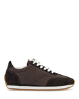 Toteme dark brown suede sneakers with recycled materials and non-slip sole