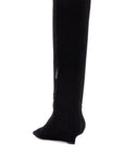 Toteme black suede knee-high boots with low heel