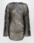 The Attico Black mesh mini dress with sequins