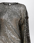 The Attico Black mesh mini dress with sequins