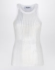 The Attico White tank top with rhinestones