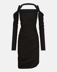 The Attico Black midi dress in viscose crêpe
