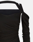 The Attico Black midi dress in viscose crêpe