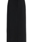 Toteme black midi straight low-waisted skirt in recycled polyester and wool