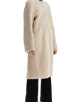 Toteme beige shearling coat with zip