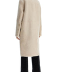 Toteme beige shearling coat with zip