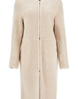 Toteme beige shearling coat with zip